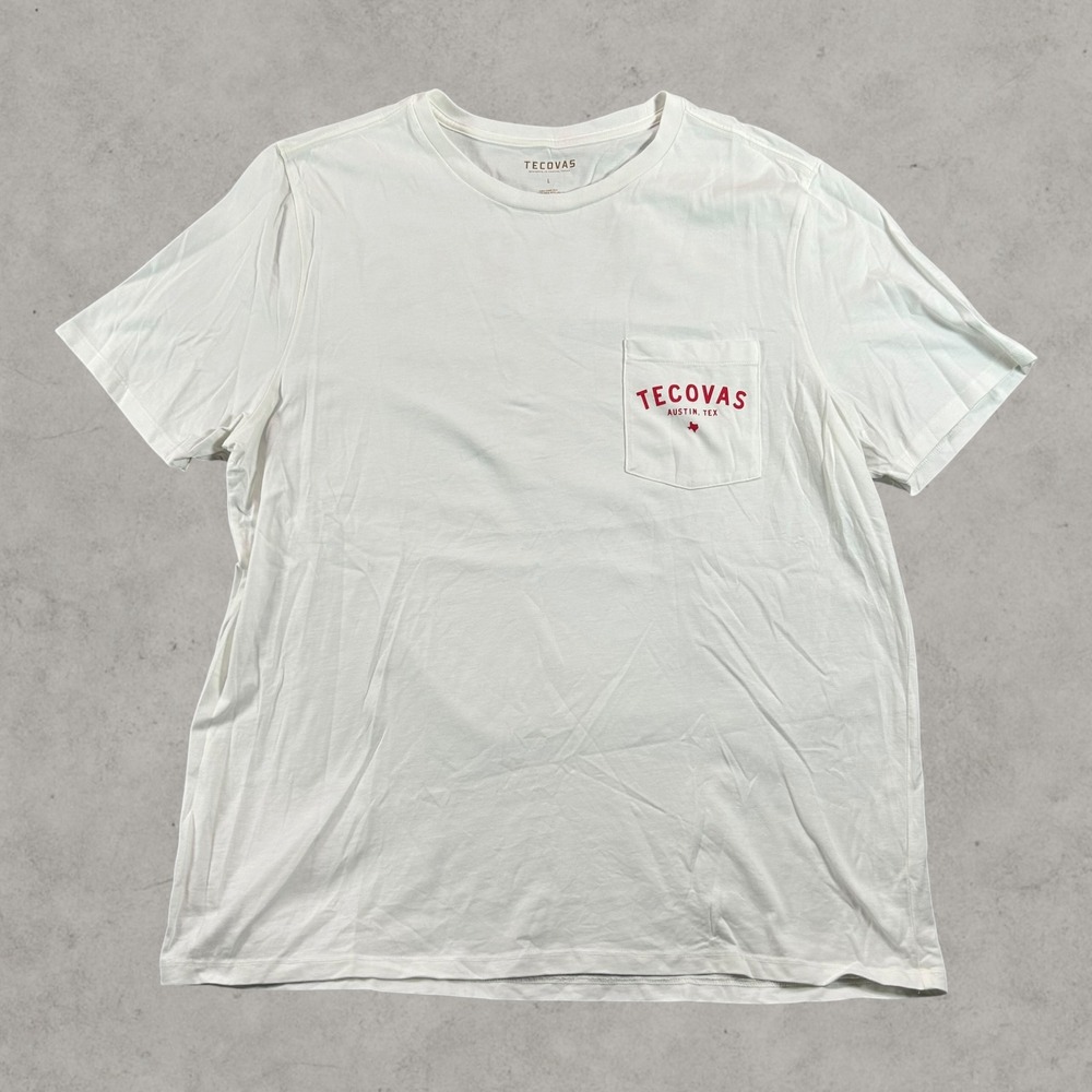 Tecovas Shirt Mens Large White Austin Texas Western Graphic Pocket Tee Casual
